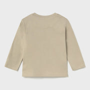 Back of the Mayoral beige long sleeve dino t-shirt.