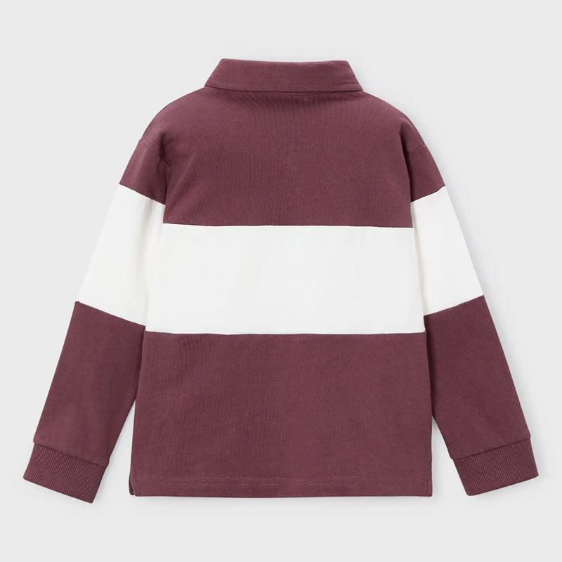 Rear view of the Mayoral long sleeve polo shirt.