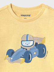 Closer look at the Mayoral long sleeve race car t-shirt.