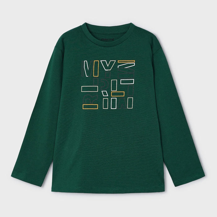 Mayoral boy's green long sleeve t-shirt - 00173.