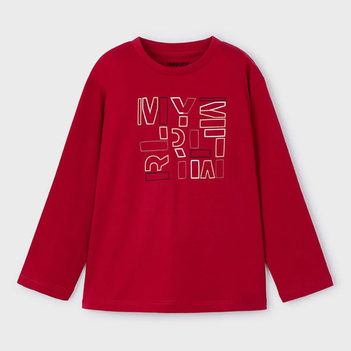 Mayoral boy's red long sleeve t-shirt - 00173.