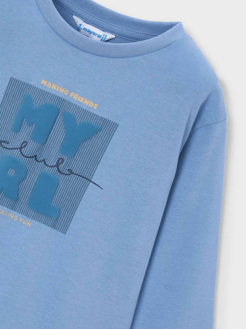Closer look at the Mayoral long sleeve t-shirt.
