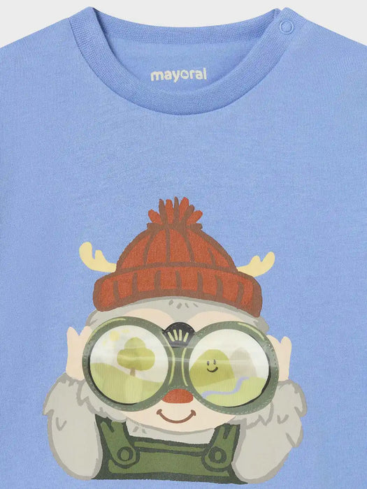 Mayoral blue t-shirt with interactive print.