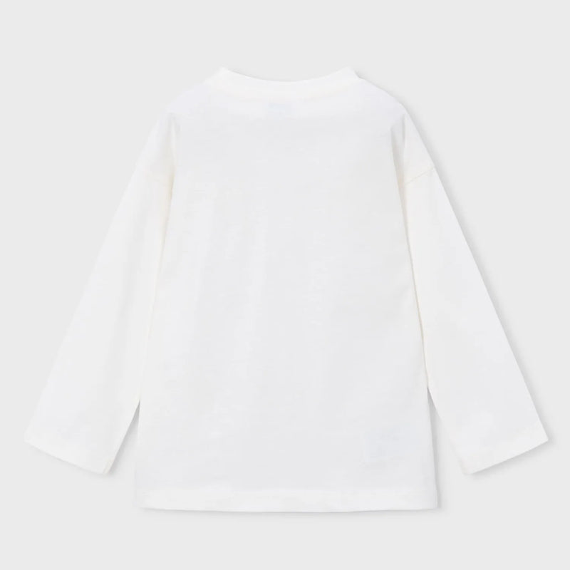 Back of the Mayoral cream long sleeve t-shirt.