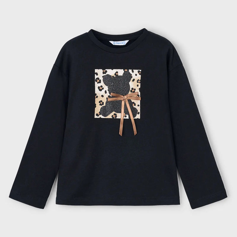 Girl's long sleeve black t-shirt.