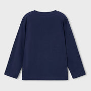 Rear view of the Mayoral navy long sleeve t-shirt.