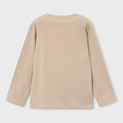 Rear view of the Mayoral beige long sleeve t-shirt.