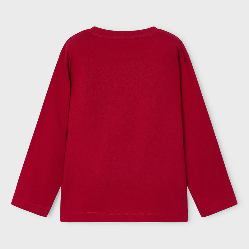 Back of the Mayoral red long sleeve t-shirt.