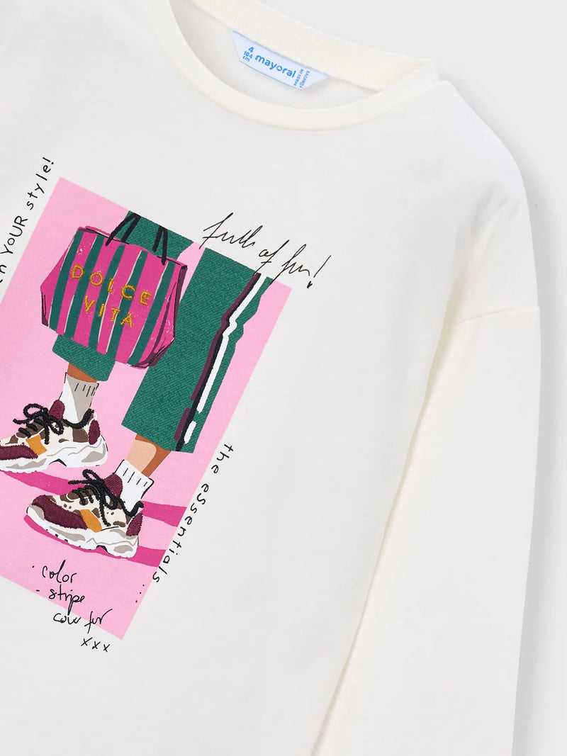 Closer view of the Mayoral long sleeve t-shirt.