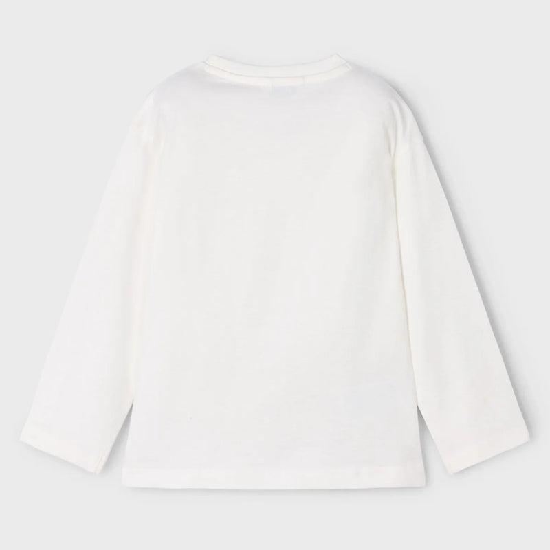 Back of the Mayoral cream long sleeve t-shirt.
