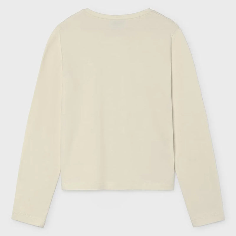 Back of the Mayoral cream long sleeve t-shirt.