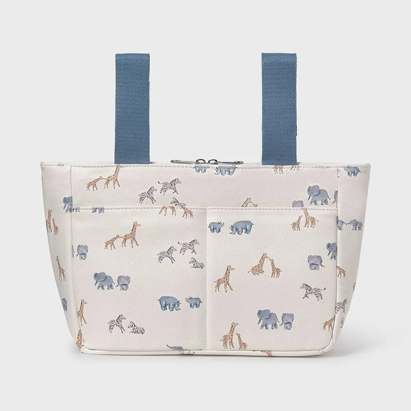 Back of the Mayoral blue maternity bag.