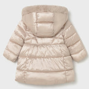 Back of the Mayoral beige padded coat.