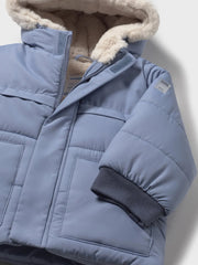 Mayoral padded jacket with snug faux fur inner lining.