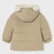 Back of the Mayoral tan padded jacket.