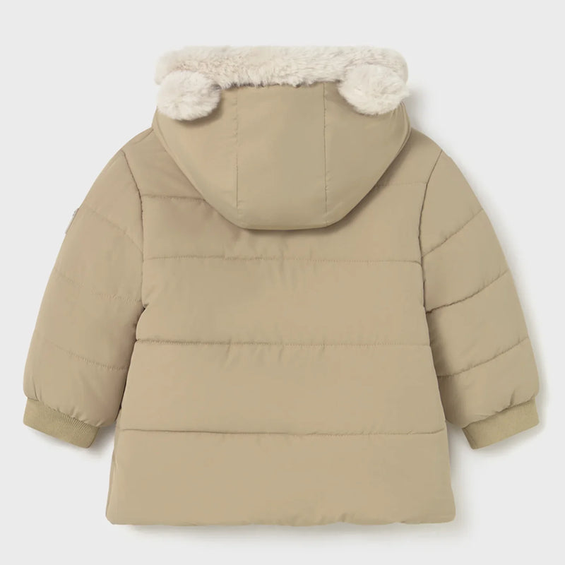 Back of the Mayoral tan padded jacket.