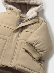 Mayoral padded jacket with snug faux fur inner lining.