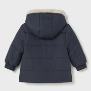 Rear view of the Mayoral navy parka.
