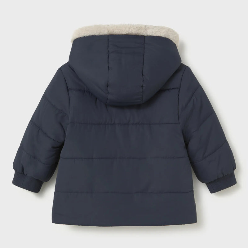 Rear view of the Mayoral navy parka.