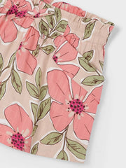 Closer look at the Mayoral floral print shorts.