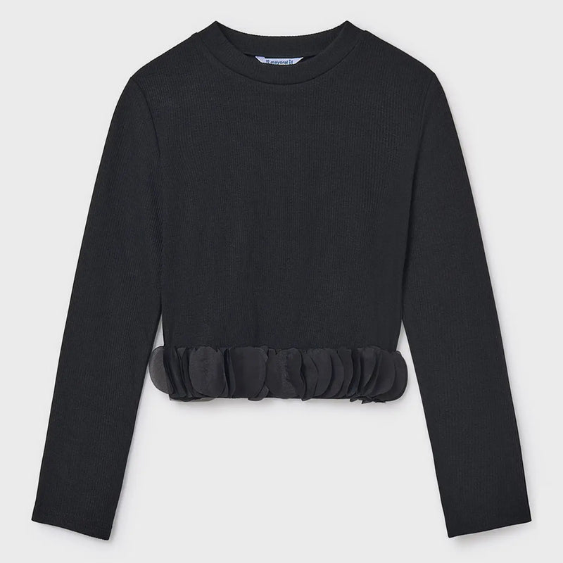 Mayoral black petal top - 07030.