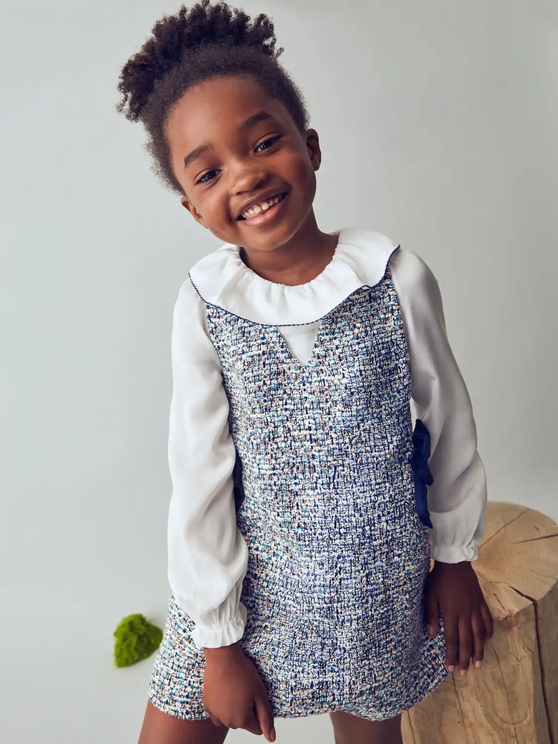 Mayoral Tweed Dress - Ocean