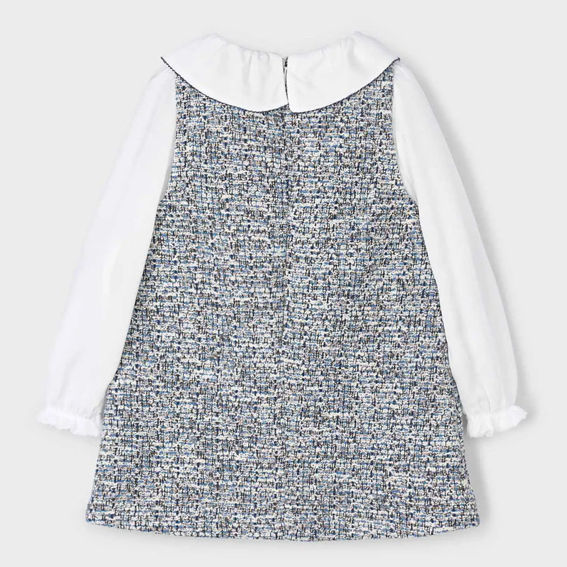 Rear view of the Mayoral girl's tweed dress.