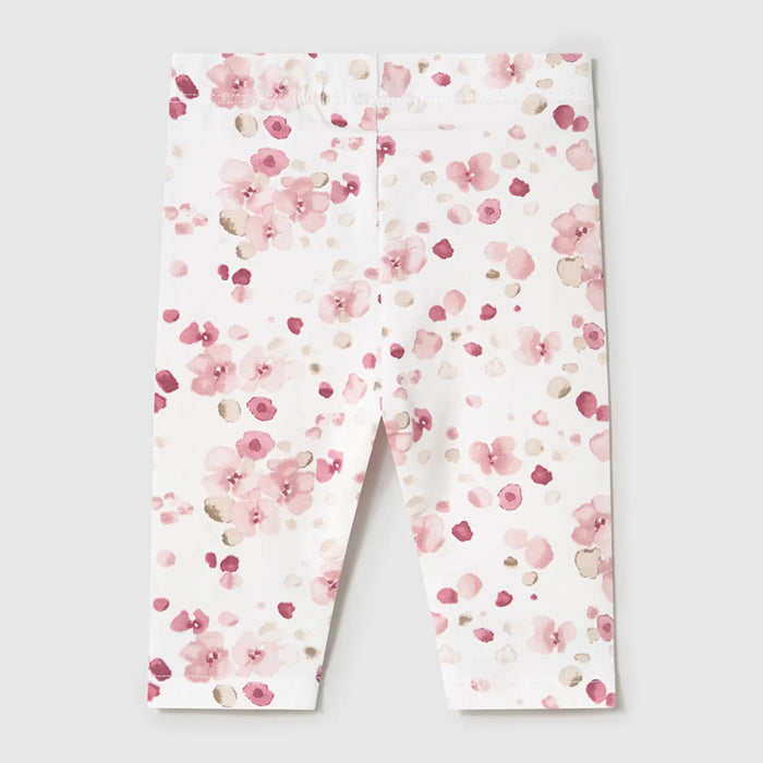 Baby girl's pink blossom leggings.