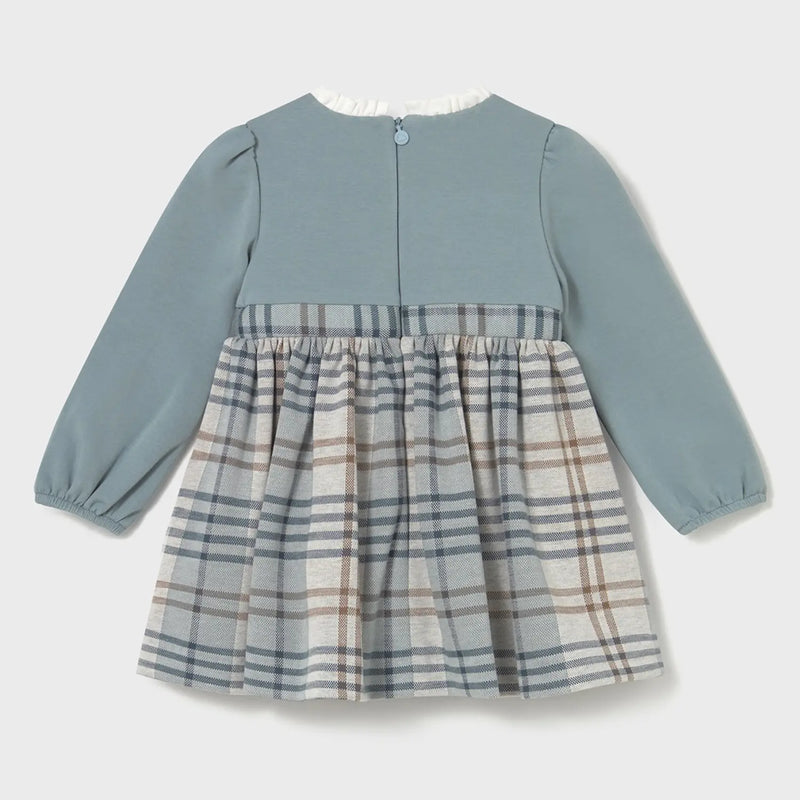 Back of the Mayoral blue plaid dress.