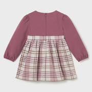 Rear view of the Mayoral pink plaid dress.