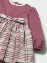 Closer look at the Mayoral plaid dress.