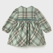 Back of the Mayoral green plaid dress.