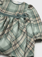 Closer view of the Mayoral plaid dress.