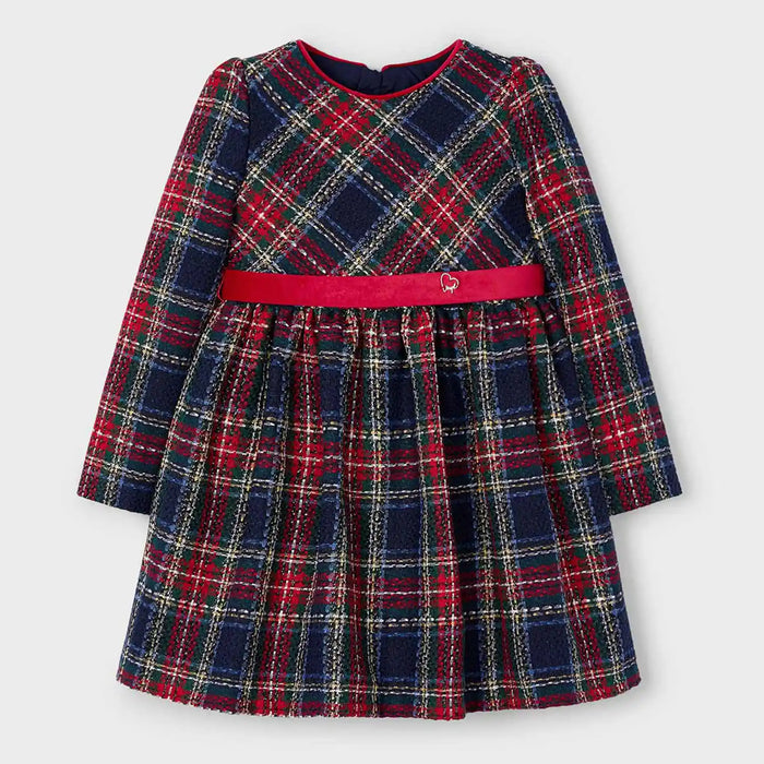 Mayoral red plaid dress - 04911.