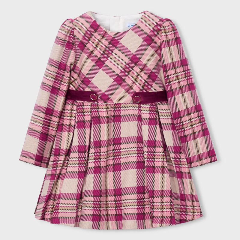 Mayoral raspberry plaid dress - 04923.