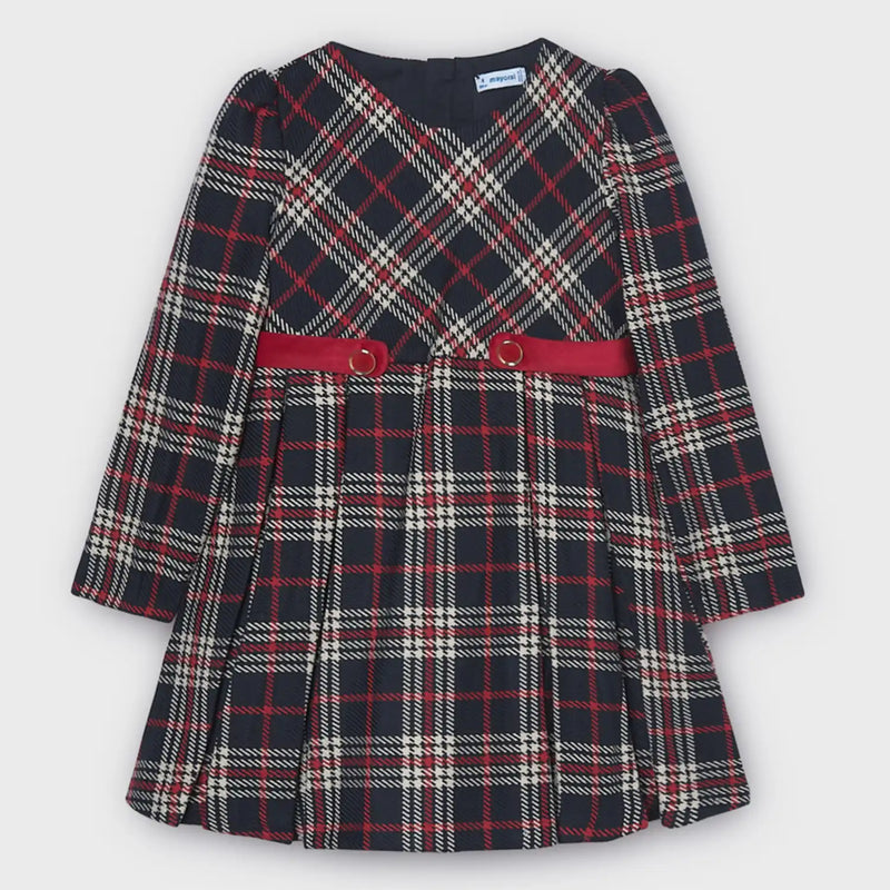 Mayoral navy plaid dress - 04923.