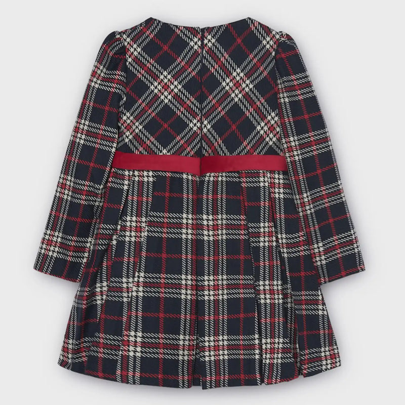 Rear view of the Mayoral plaid dress.