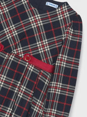 Closer look at the Mayoral plaid dress.