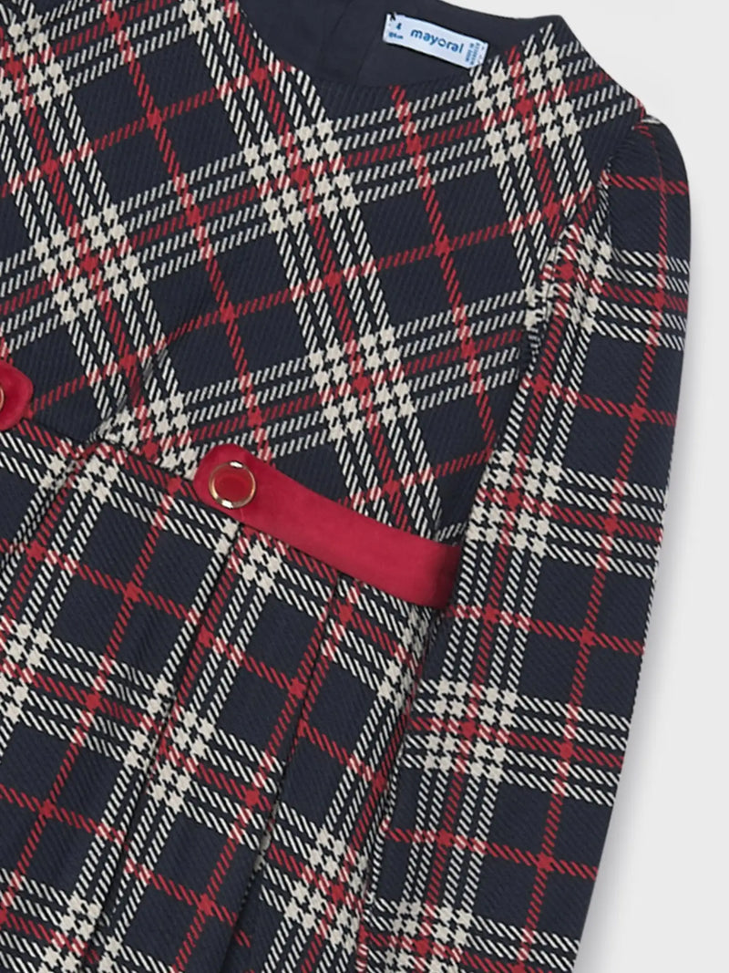 Closer look at the Mayoral plaid dress.