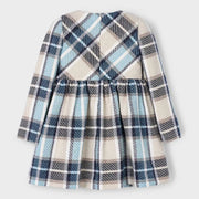 Back of the Mayoral navy plaid dress.