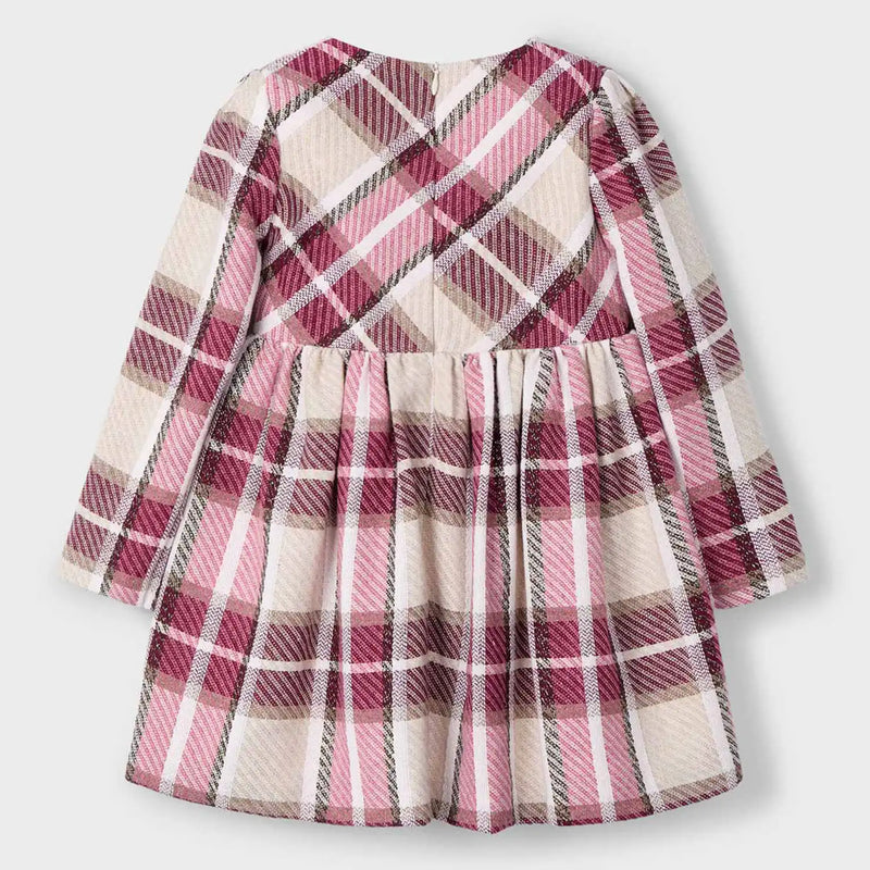 Back of the Mayoral girl's plaid dress.