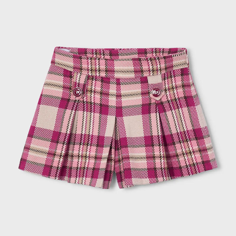 Mayoral raspberry plaid shorts - 04229.