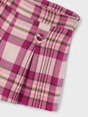 Closer view of the Mayoral plaid shorts.