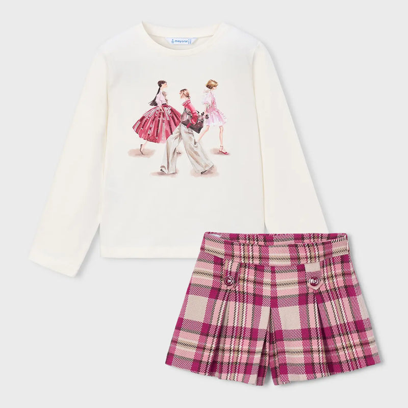 Mayoral plaid shorts set - 04035.