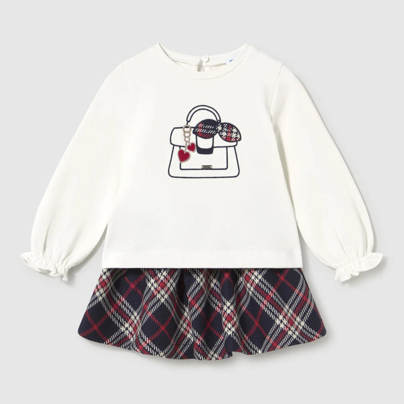 Mayoral baby girl's plaid skirt set - 02953.