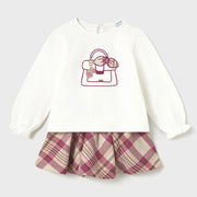 Mayoral baby girl's plaid skirt set - 02953.