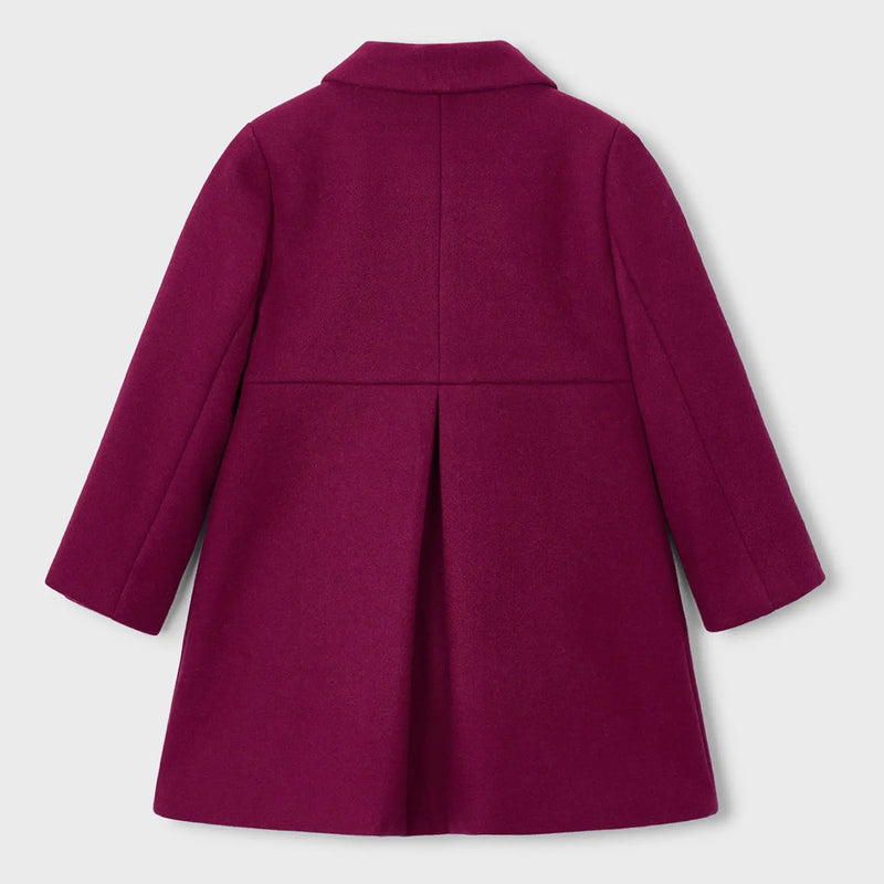 Back of the Mayoral pink pleated coat.