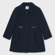 Mayoral girl's navy pleated coat - 04413.