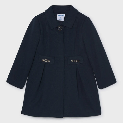 Mayoral girl's navy pleated coat - 04413.