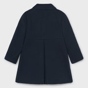 Rear view of the Mayoral pleated coat.